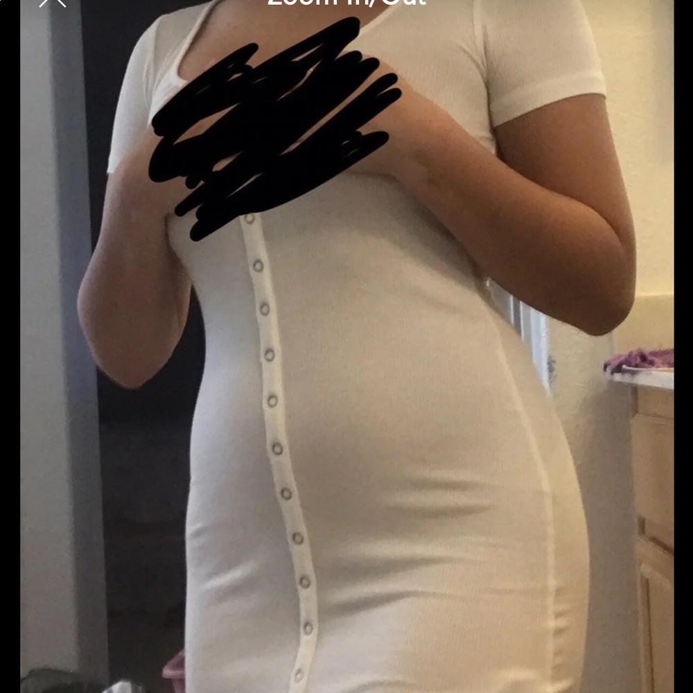 White button up dress
